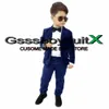 Kledingsets KINDEREN JONGENS Pak 2-delig Slim fit Groen Fluweel Bruiloftskleding Bruidegomkleding Tuxedo Op maat gemaakte kindblazerjasset