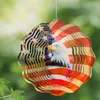 Pendant Necklaces Big Rotating American Flag Bald Eagle Wind Spinner Chime Garden Hanging Home Decorate Boy Room US United States Wall