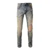Talla grande 38 Denim Jeans Hombre pintado Destory Hole Slim Fit