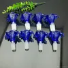 2023S Moking Pipes Blue Double Snake Head Bubble Head Wholesale Glass Hookah Glass Water Pipe Fitings Rökning