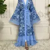 Etniska kl￤der Ramadan Eid Mubarak Robe Longue Kimono Femme Musulmane Dubai Abaya f￶r kvinnor Kaftan Pakistan Turkiet islam arabisk muslimsk kl￤nning