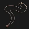 Womens Luxury Designer Necklace Fashion Mini Flowers Four-leaf Clover Necklaces 18K Gold Stainless Steel Necklaces Jewelry