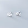 Stud Oorbellen MloveAcc Mode 925 Sterling Zilver Dazzling CZ Boom Bladeren Voor Vrouwen Sieraden