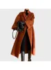 Women's Jackets HighEnd Handmade Long Bathrobe Style DoubleSided Alpaca Coat Winter SleeveRolled BuckledUp Loose Wool 230223