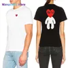 wangcai01 T-shirts pour hommes PLAY Hommes Femmes O-cou T-shirt à manches courtes Coeur tter broderie Dessin animé Peop Back Print Coton Été T-shirt décontracté 0224H23