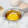 LMETJMA Egg Separator Stainless Steel Egg Yolk White Separator Food Grade Egg Divider Egg White Yolk Filter Kitchen Tools KC0079