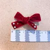 Accessori per capelli Ragazza carina coreana Corda rossa con perline in velluto Bowknot Princess Sweet Clip per la moda per bambini