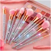 Кисти для макияжа 12Pcs Custom Logo Bling Make Up Rhinestone Synthetic Diamond Glitter Sparkle Brush Set Drop Delivery Health Beauty To Dhirh