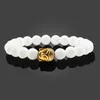 Strand Beaded Strands Buddha Head Natural Stone Black Bracelet Men Women Meditation Stretch Bracelets Bangles Charm Yoga Healing Prayer