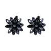 Boucles d'oreilles de luxe perles acryliques faites à la main pour les femmes Design à la mode tissage cristal fleur déclaration pendentifs bijoux