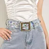 Celts Fashion Trend Printing multicolor carré boucle PU dames ceinture peut être jumelée avec un jean des créateurs de cadeaux personnalisés Menbelts