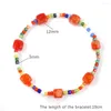 Bracelet de perles de couleur bonbon brin Agates carrées naturelles pour femmes hommes bracelets femme Boho bijoux Y2K fête de mode