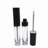 Storage Bottles Custom Logo 7ml Round Black Clear Lip Gloss Tube Container Lipgloss Empty Tubes Lipstick Plastic Packaging