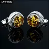 Cufflinks for Mens French Shirt Cuff Links Luxury Round Crystal Cuff Links Best Gifts for Grooms Wedding Dress Accessories