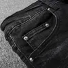 Tear Man Denim Washed Amirres AW23 New Jeans Patch Designer Pants Jeans Black Slim Fit Elastic Leggings Amr Fashion Men Mmrk