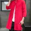 Men's Casual Shirts Chinese Style Solid Color Mid-length Trench Coat Shirt Men's Streetwear Antique Jacket Hip-hop Retro Kimono Cloak