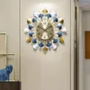Väggklockor American Iron Art Creative Home Decoration Fashion Minimalist Clock Living Room Bakgrund Mute Watch