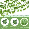 Decorative Flowers 12 Pack 84Ft Artificial Ivy Garland Fake Plants Leaves Greenery Garlands Hanging Plant Vine For Aesthetic Bedroom Gard