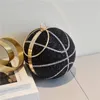 Вечерние сумки большого размера в форме баскет -мяч золотой женщины сумки для свадебного хрусталя Minaudiere Jewelry Box Ladies Summbag Cluch кошелек 230224