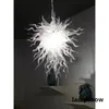 ثريا زجاجية منتفخة يدويًا مصابيح قلادة أبيض قلادة LED American Arty Murano Murano Glass Glass Flush Mount Duplex Building Light LR804