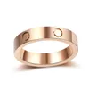 Klassiska bandringar Diamond Screw Love Ring Titanium Steel Herrkvinnor Letters Gold Silver Designer Luxury Present Girl Girl Girly Smycken inte Fade