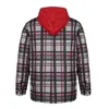 Mens Jackets Jodimitty Mens Clothing European American Autumn and Winter Models Thick Cotton Plaid Longsleeved Loose Hooded Jacket 230224