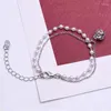 Charm Armbänder Mode Armreifen Vintage Doppelschicht Simulierte Perlen Perlen Armband Für Frauen Mädchen Kristallkugel Schmuck Geschenk