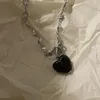 Pendentif Colliers Y2K Bijoux Métal Point Coeur Collier Pour Femmes Mode Vintage Doux Mignon Charme 90s Esthétique Cadeau