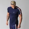 T-shirts pour hommes Gym Skinny Tshirt Hommes Coton Casual Chemise À Manches Courtes Mâle Bodybuilding Sport Tees Tops Été Fitness Vêtements D'entraînement 230224