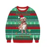 Herrenpullover Männer Frauen Hässlicher Weihnachtspullover 3D-Hundedruck Lustiger Weihnachtspullover Paar Herbst Winter Urlaub Party Sweatshirt mit Rundhalsausschnitt