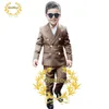 Kledingsets Fashion Boy Suit bruiloft Tuxedo dubbele borsten formele kindjas 2 -delige blazer broeken komen enfant Garon W0224