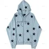 Damen Hoodies Sweatshirts Vintage Sweatshirt Damen Casual Star Print Design Zip Hoodie Hip Hop Loose Harajuku Punk Gothic Style Y2k Top 230224