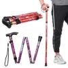 Trekking Poles Telescopic Walking Cane Folding Trekking Stick Hiking Poles Adults Elder Nonslip Rubber Tip Crutches Collapsible Cane Elderly J230224