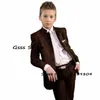 Zestawy odzieży Suit for Boys Wedding Tuxedo Formal Business 2 -częściowy klasyczny czarny blezer spodnie dziecięce sukienka na imprezę Slim Fit Kurtka W0224