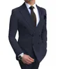 Abiti da uomo Blazer Blu 2 pezzi Slim Fit Casual Business Groomsmen Grigio Nero Smoking con risvolto per abito da sposa Blazer Pantaloni Gilet