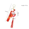 Nyckelringar Handgjorda DIY Craft Rhinestone Lucky Cat Tassels Cartoon Cat Keychain Cute Bag Charm Holder Cartoon Harts Key Chain K48