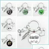 Andra konst och hantverk Keychains Beautif Doktor Angel Mönster Badge Keychain Mini Medical Model Nurse Day Keyring Friendly Examens Dhsju