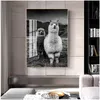 Paintings Llama Black and White Wall Kids Room Decor Alpaca Poster Canvas Art Painting Animal Prints Wall Art Nursery Decorative Woo