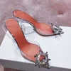 Sandals Luxury Women Pumps Transparent PVC High Heels Shoes Sexy Pointed Toe Slip-on Wedding Party Brand Fashion for Lady Y2302