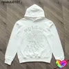 2023 Beyaz Genç Tasarımcı Thug Örümcek Kapüşonlu Erkek Kadınlar Web Köpük Baskı SP5der Hoodie Müzik Albümü Gevşek Kapşonlu 555555 Sweatshirt