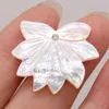 Pendentif Colliers En gros 5pcs perle de feuille de coquille d'eau douce naturelle pour la fabrication de bijoux collier de bricolage boucle d'oreille accessoires charmes cadeau 27x27mm