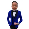 Clothing Sets Boys Suit Wedding Tuxedo 3 Piece Shawl Collar Jacket Pants Vest Child Formal Blazer Set Slim Fit Outfit Come garcon mariage W0224