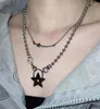 Collares colgantes Egirl Kpop Y2k estrella pentagrama Harajuku dulce Cool Shooting gargantilla corta para mujeres fiesta joyería de moda