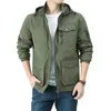 Men's Jackets Spring Autumn Solid Windproof Outdorr Military Green Black Cargo Classic Casual Fashion Oversize 7XL 8XLMen's