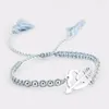 Charm Bracelets Fashion Stainless Steel Tassel Knitted Arrow Heart Bracelet Handmade Beaded Adjustable Stretch Bangles