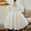 Girl's jurken 2023 Witte prinsesjurk voor kinderen meisje kinderen kralen baljurken babymeisjes feestkleding peuters 1e verjaardag doopvestidos w0224