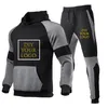 Mens Tracksuits Brand Men Tracksuit Custom Fleece Diy Your HoodiePants 2pieces Set Autumn Winter Streetwear Fashion Casual Male Sportswear 230224