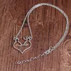 Schattige vrouw herten hoorn hart verzilverde hangende ketting ontwerper Zuid -Amerikaanse legering liefde kettingen hangers ketting voor vrouwen mode sieraden chokers cadeau