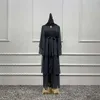 Etnik Giyim Ramazan Eid Mübarek Şifon Açık Abaya Kimono Dubai Türkiye İslam Kaftan Müslüman Elbise Kıyafetleri Abayas Kadınlar için Robe Femme Kaftan
