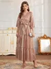 Casual Dresses TOLEEN Women Elegant Maxi Long Dresses Summer Luxury Sequin V Neck Belted Arabic Turkey African Evening Party Robe Vestidos